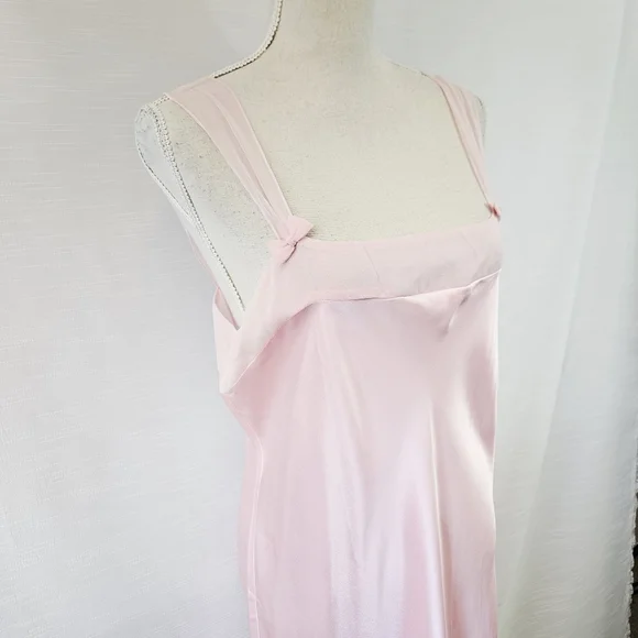 Vintage Nordstrom Lingerie 100% Silk Bow Slip Dress XL - Picture 3 of 9
